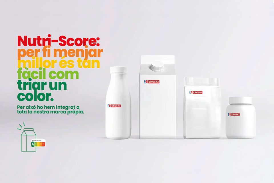 Gràfic informatiu sobre Nutri-Score en productes de marca pròpia EROSKI.