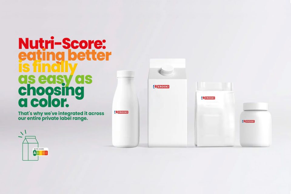 Informative graphic about Nutri-Score in EROSKI's own brand products.