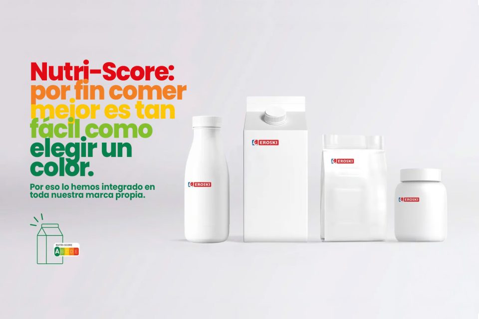 Gráfico informativo sobre Nutri-Score en productos de marca propia EROSKI.