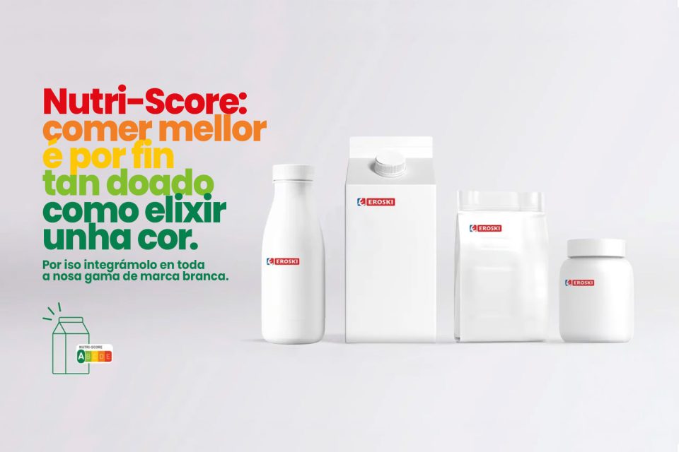 Gráfico informativo sobre Nutri-Score en produtos de marca propia EROSKI.