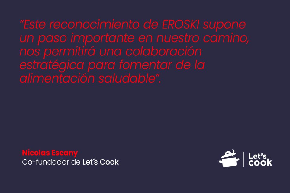 Pantalla con información del programa de innovación de EROSKI y testimonios de empresas colaboradoras.