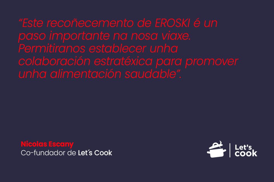 Pantalla con información do programa de innovación de EROSKI e testemuños de empresas colaboradoras.
